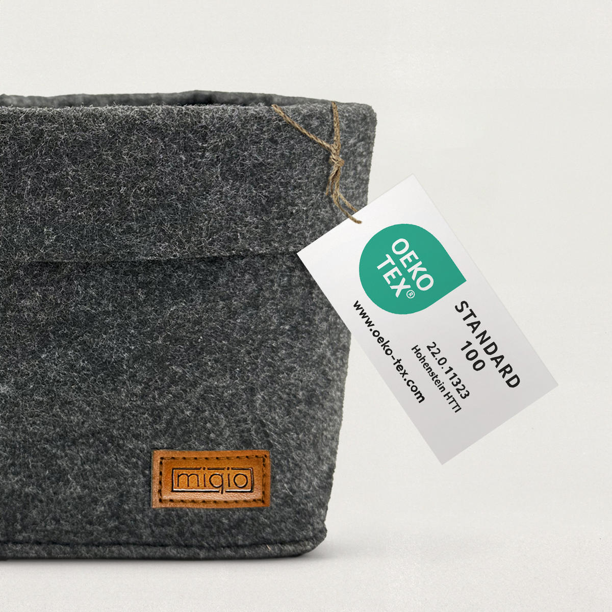 AUFBEWAHRUNGSKÖRBE 3er-Set - Dunkelgrau, Textil (18/30/18cm) - Miqio Design