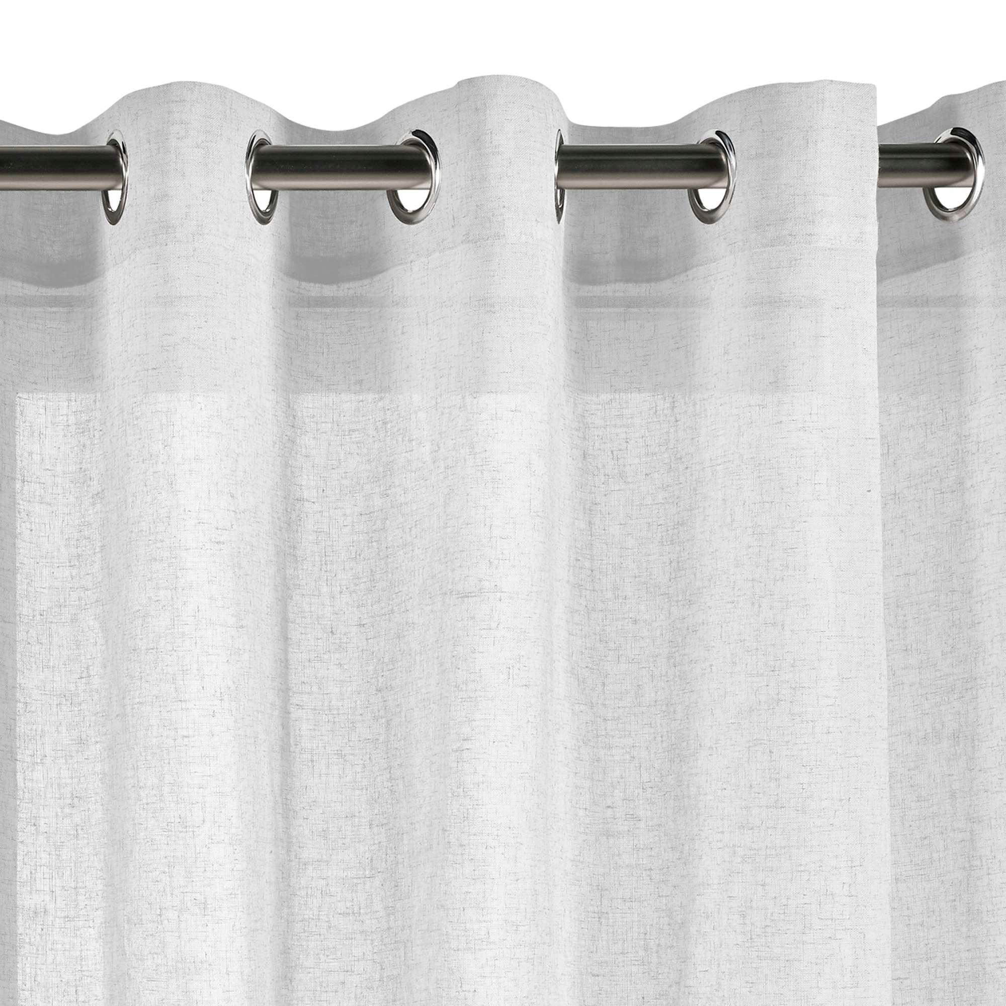 VORHANG MIT ÖSEN – lichtdurchlässig Weiß, 280X300 - Weiß, Kunststoff (280/300cm) - STORESDECO