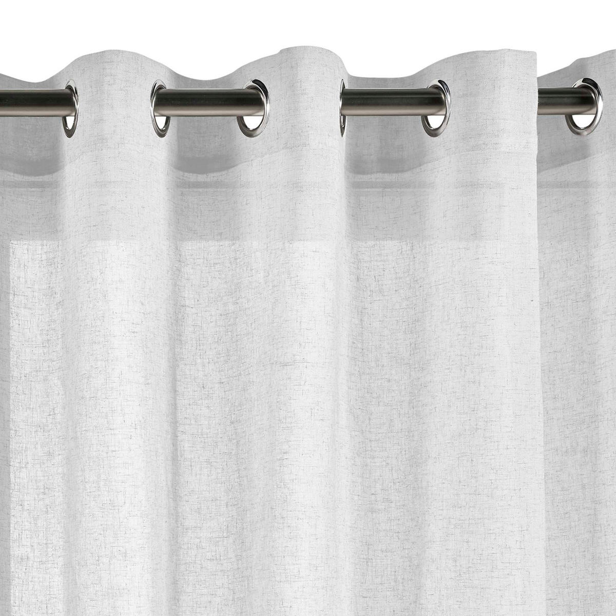 VORHANG MIT ÖSEN – lichtdurchlässig Weiß, 280X300 - Weiß, Kunststoff (280/300cm) - STORESDECO