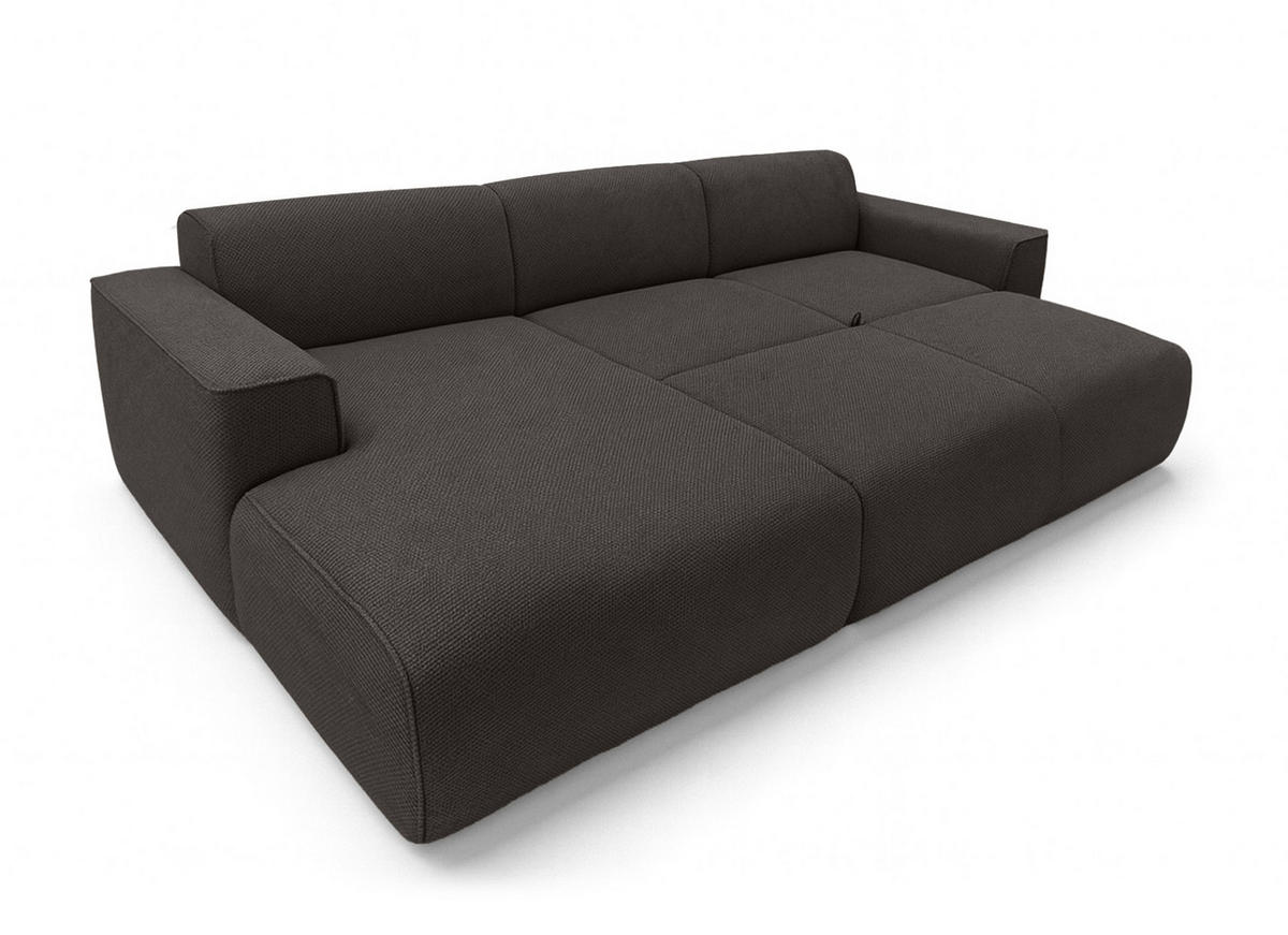 ECKSOFA L Form Ruyam Grau 310/165/78 cm – Schlaffunktion Links - Schwarz/Grau, Kunststoff/Textil (170/310cm) - AX Living