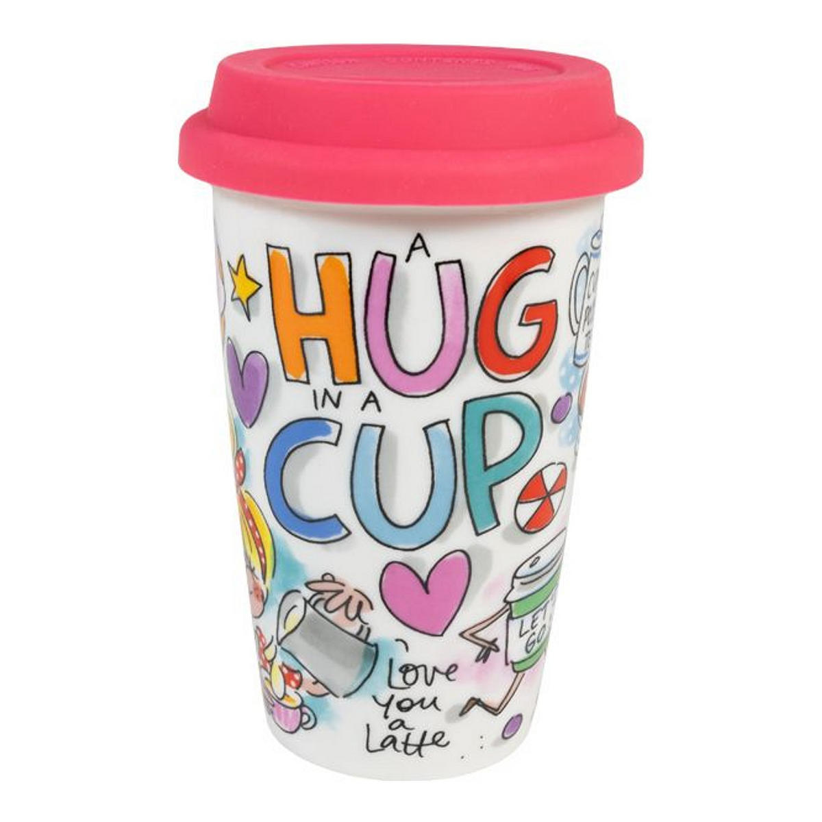 TO-GO-BECHER Eine Umarmung in einer Tasse in Bunt - 15cm - Multicolor, Keramik (0.4L) - Blond Amsterdam