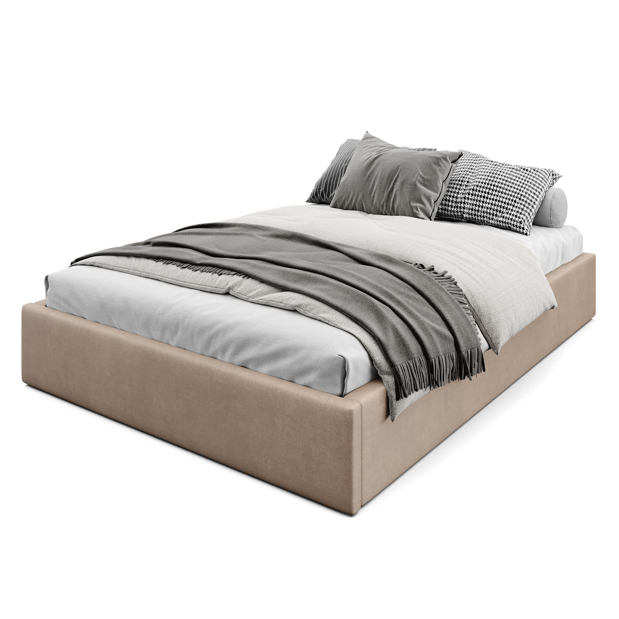 POLSTERBETT 140x200cm Bett mit Stauraum Lattenrost Beige - Beige, Holz/Holzwerkstoff (140/200cm) - Muralo
