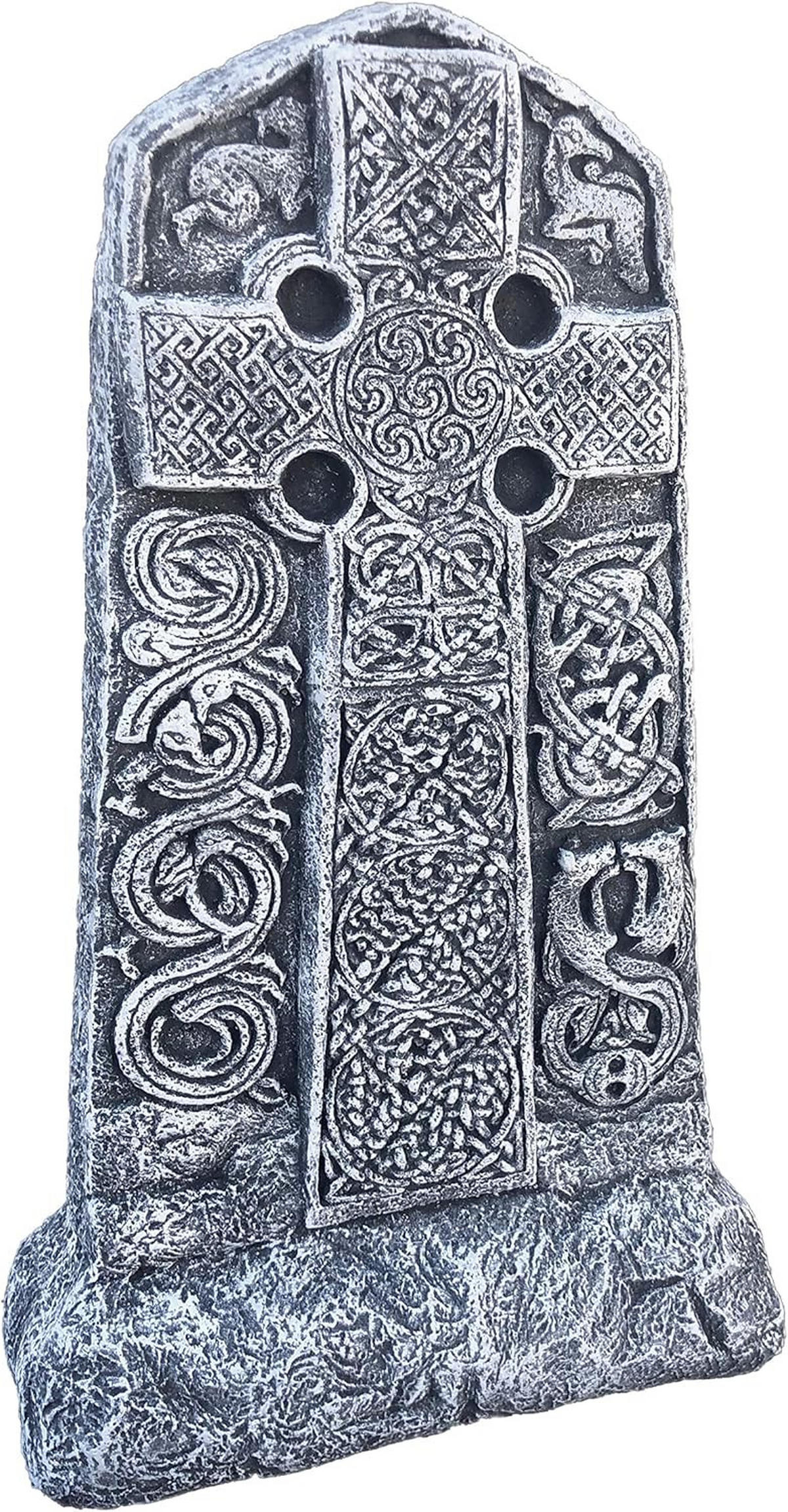 STEINFIGUR Grabstein Kelten Keltisches Kreuz Höhe frostfest Steinguss - Grau, Stein (26/44/11cm) - stoneandstyle