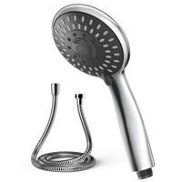 HANDBRAUSE Set mit 1,8m Schlauch und 5 Strahlarten - Silberfarben, Metall (11/12.7/25cm)