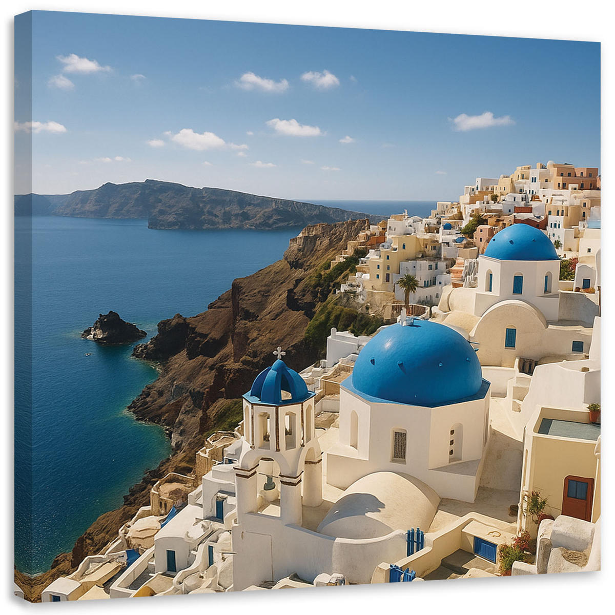 LEINWANDBILD Santorini Griechenland Landschaft 60x60cm - Blau, Textil (60/60cm) - Feeby
