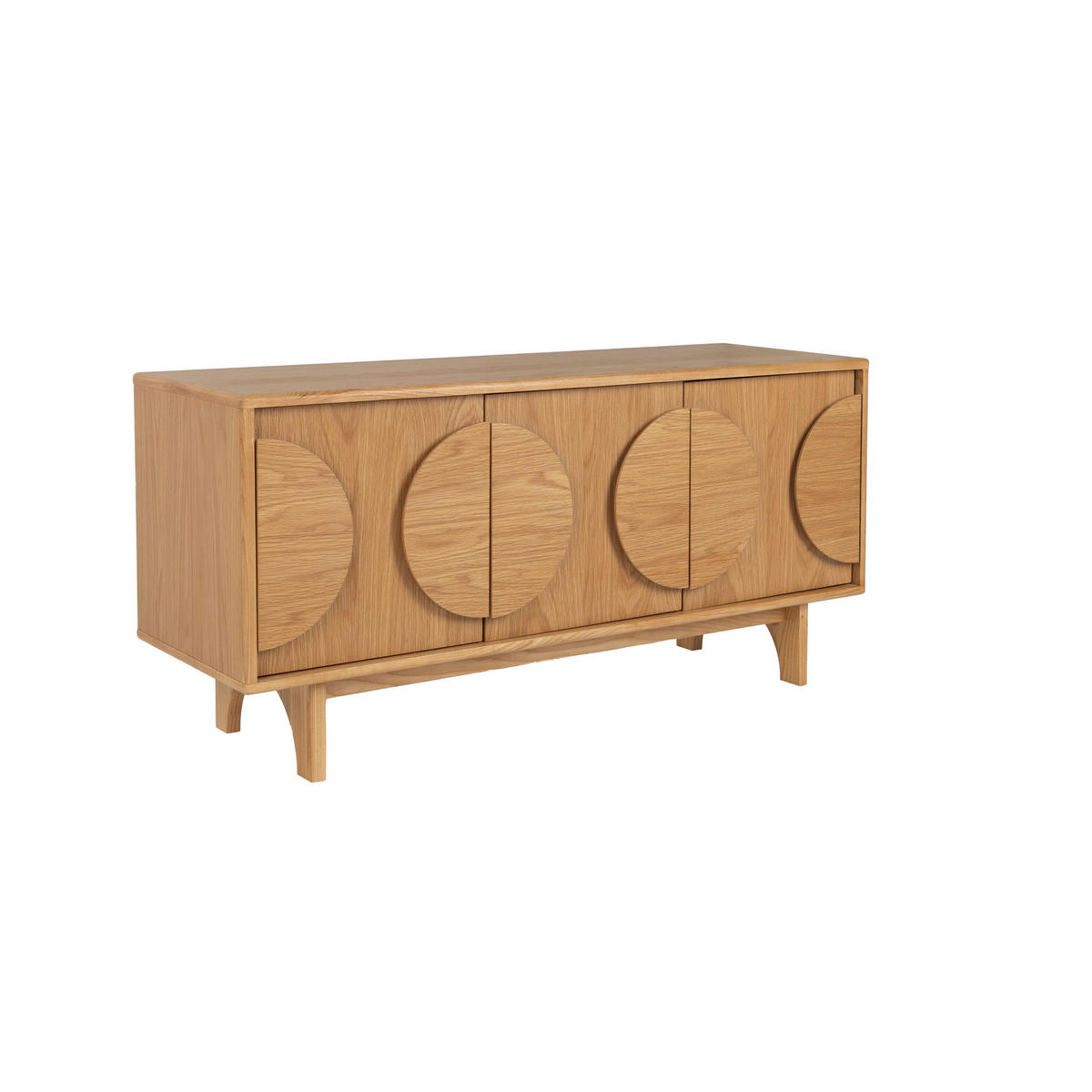 SIDEBOARD Groove mit 3 Türen Eichenholz Natur - Naturfarben, Holzwerkstoff (120/58/40cm) - Zuiver