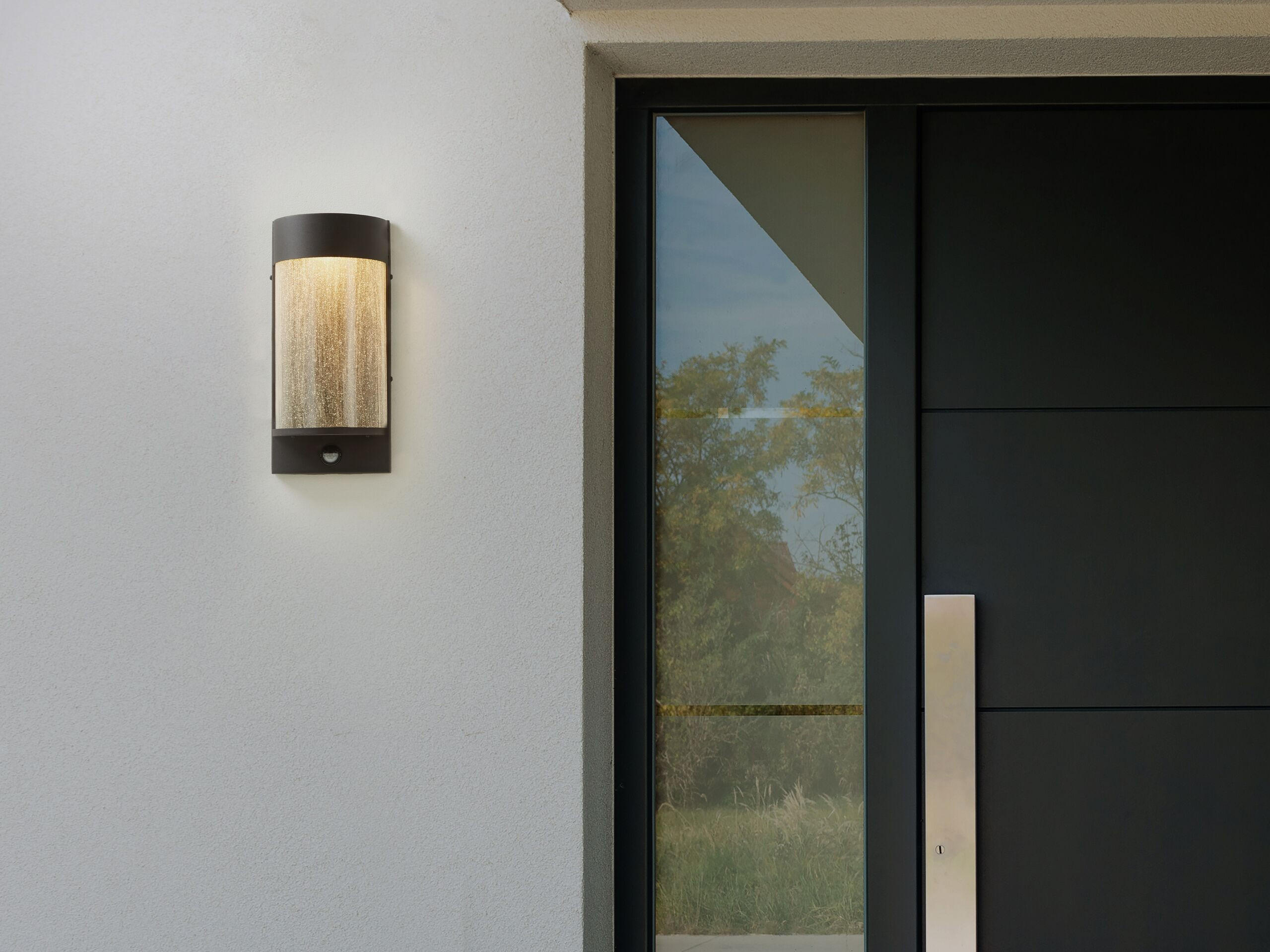 AUSSENWANDLEUCHTE Pheppie 11/10/35 cm - Schwarz, Glas (11/10/35cm) - Beliani