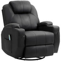 MASSAGESESSEL, Schwarz, Kunstleder, Metall - Schwarz, Metall (99/106/89cm) - HOMCOM