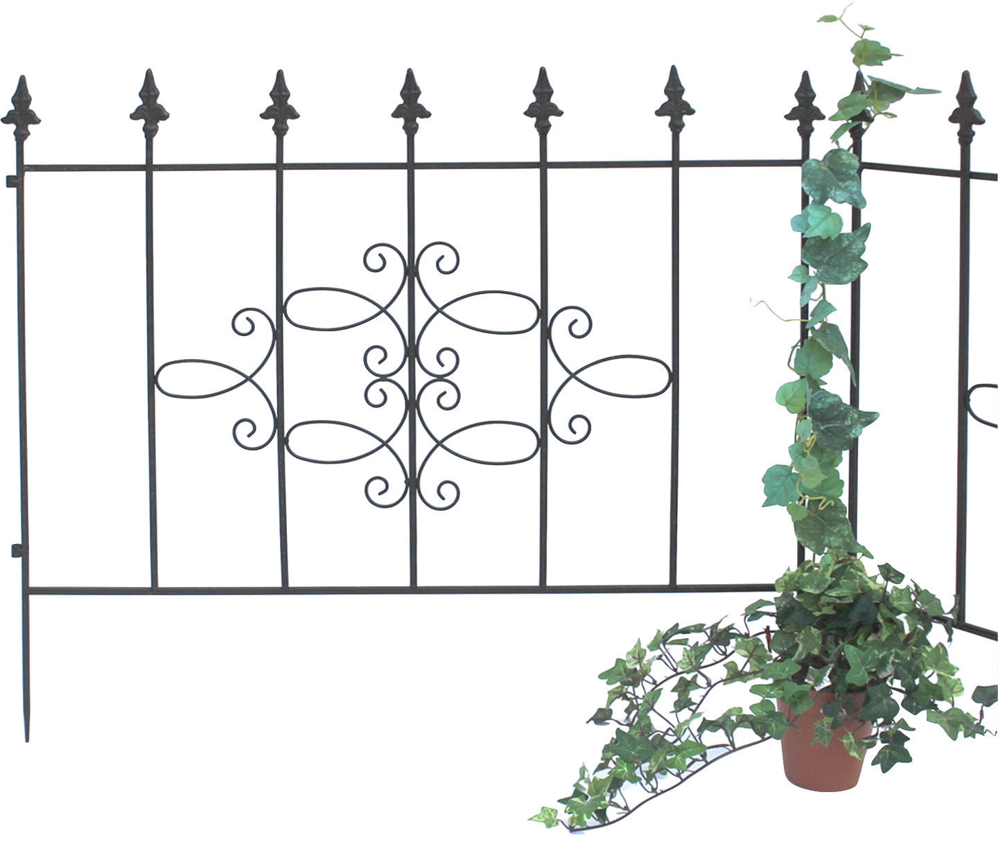 STECKZAUN Perugia aus Metall Schwarz 75 cm - Schwarz, Metall (75/68/1.5cm) - DanDiBo