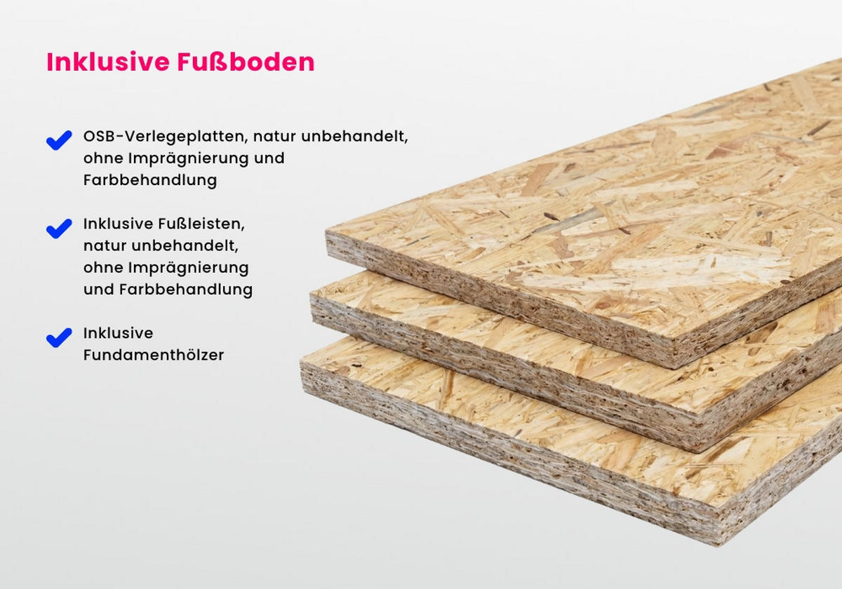 GARTENHAUS Komplettset - Leandro - Pinienfarben, Holz (394/217/268cm) - Alpholz