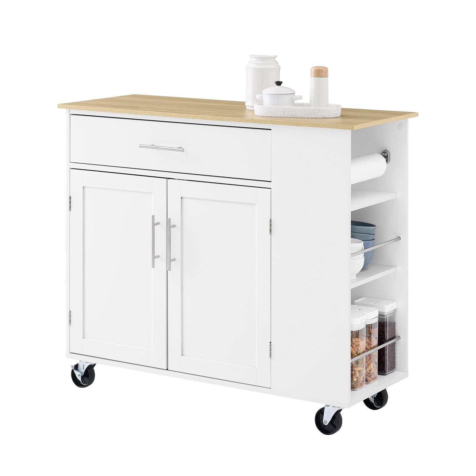 SoBuy KUCHYŇSKÝ OSTRŮVEK s 1 zásuvkou Bílá 99x40x85cm Moderní
