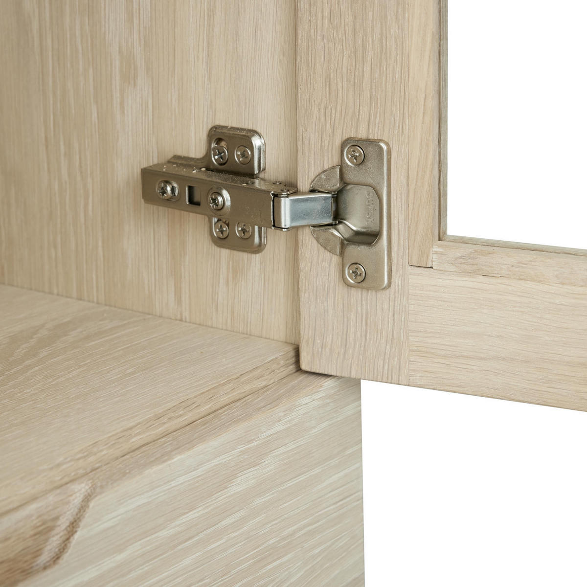 VITRINE mit LED Beleuchtung Eiche bianco - Eiche Bianco/Eichefarben, Holz/Holzwerkstoff (45/190/100cm) - Furnhouse