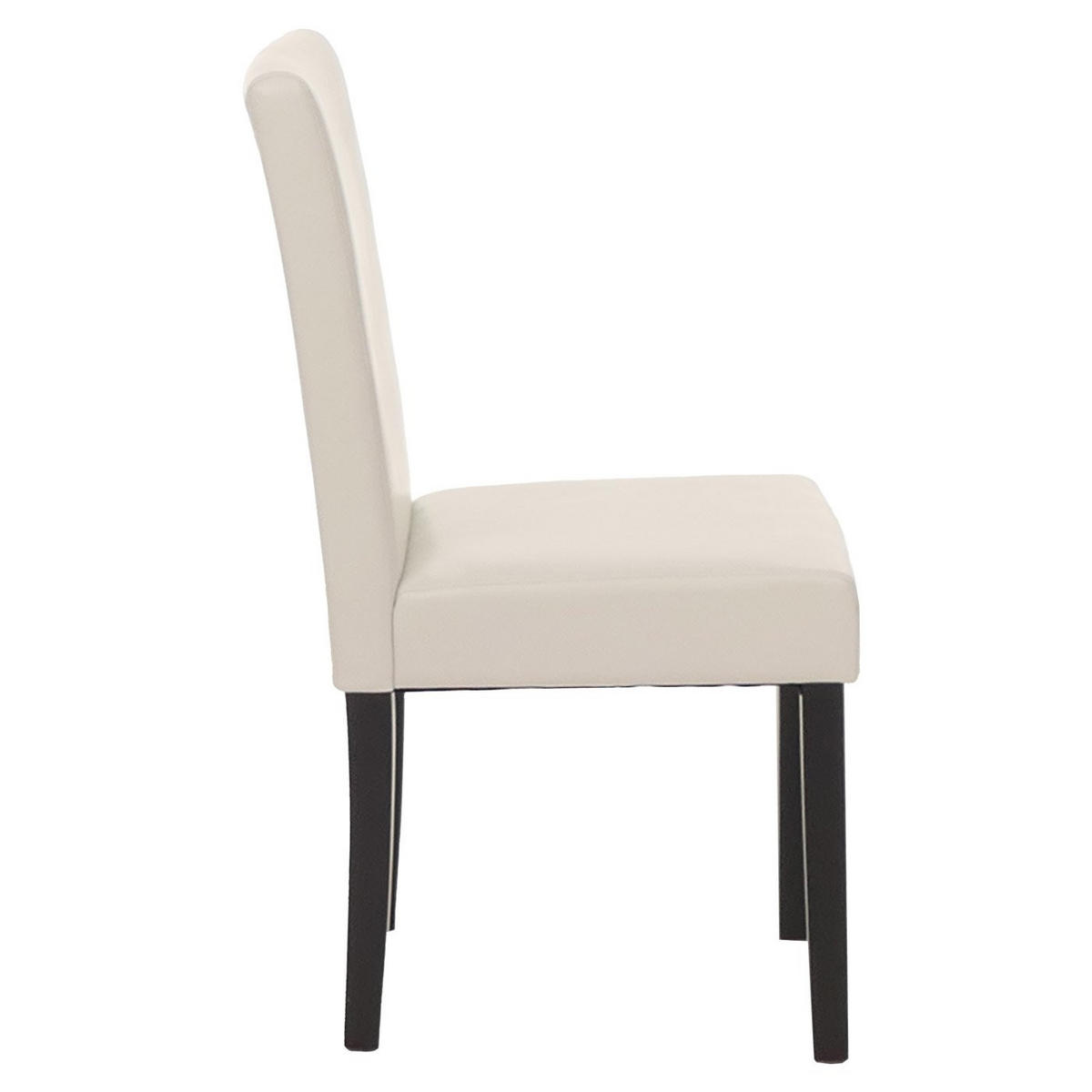 ESSZIMMERSTUHL 6er-Set klassisch und zeitlos 90x43x56cm Sitzhöhe 45cm Leder dunkle Beine Weiß - Weiß, Leder (43/90/56cm) - CHEFGASTRO