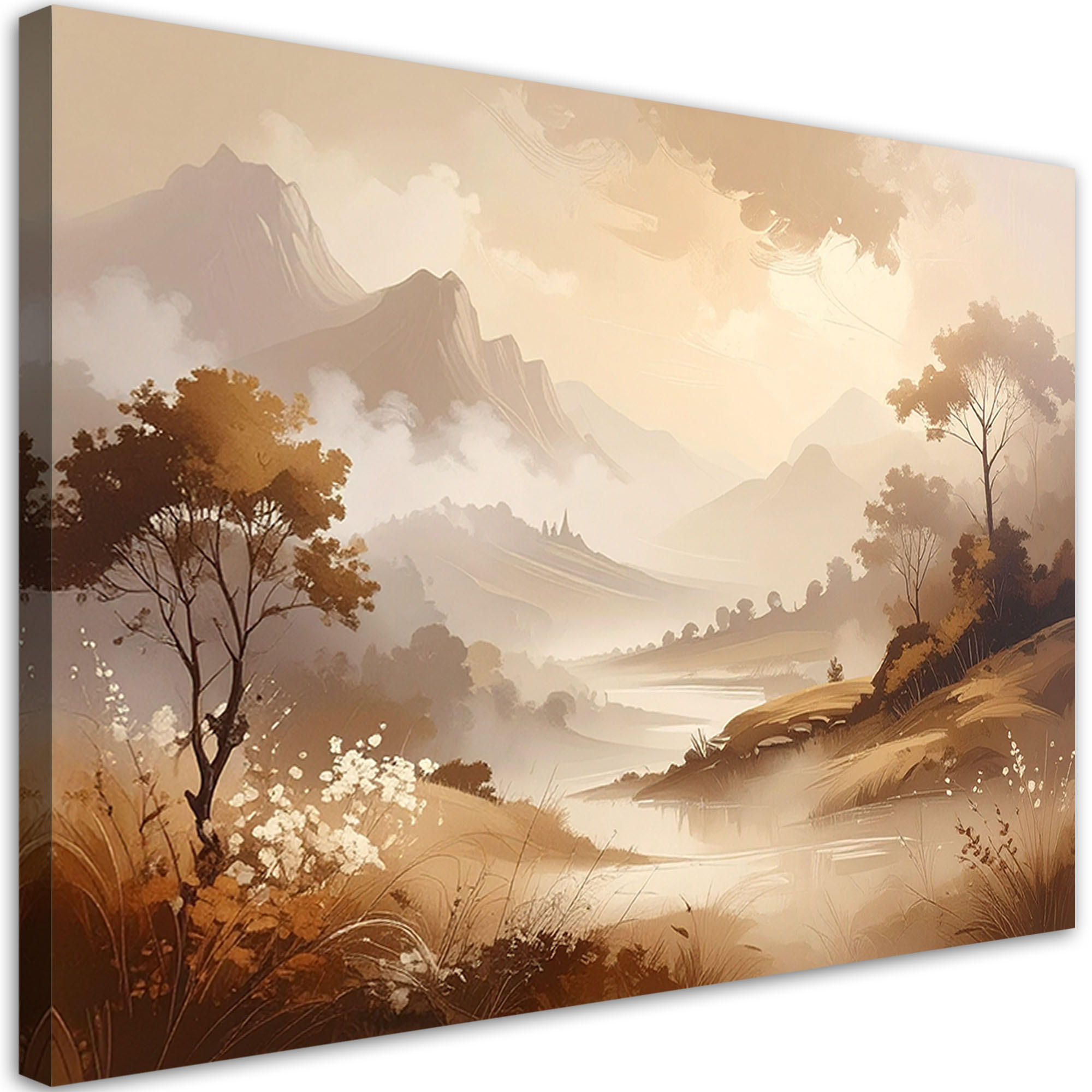 LEINWANDBILD Landschaften 120x80cm - Beige, Textil (120/80cm) - Feeby