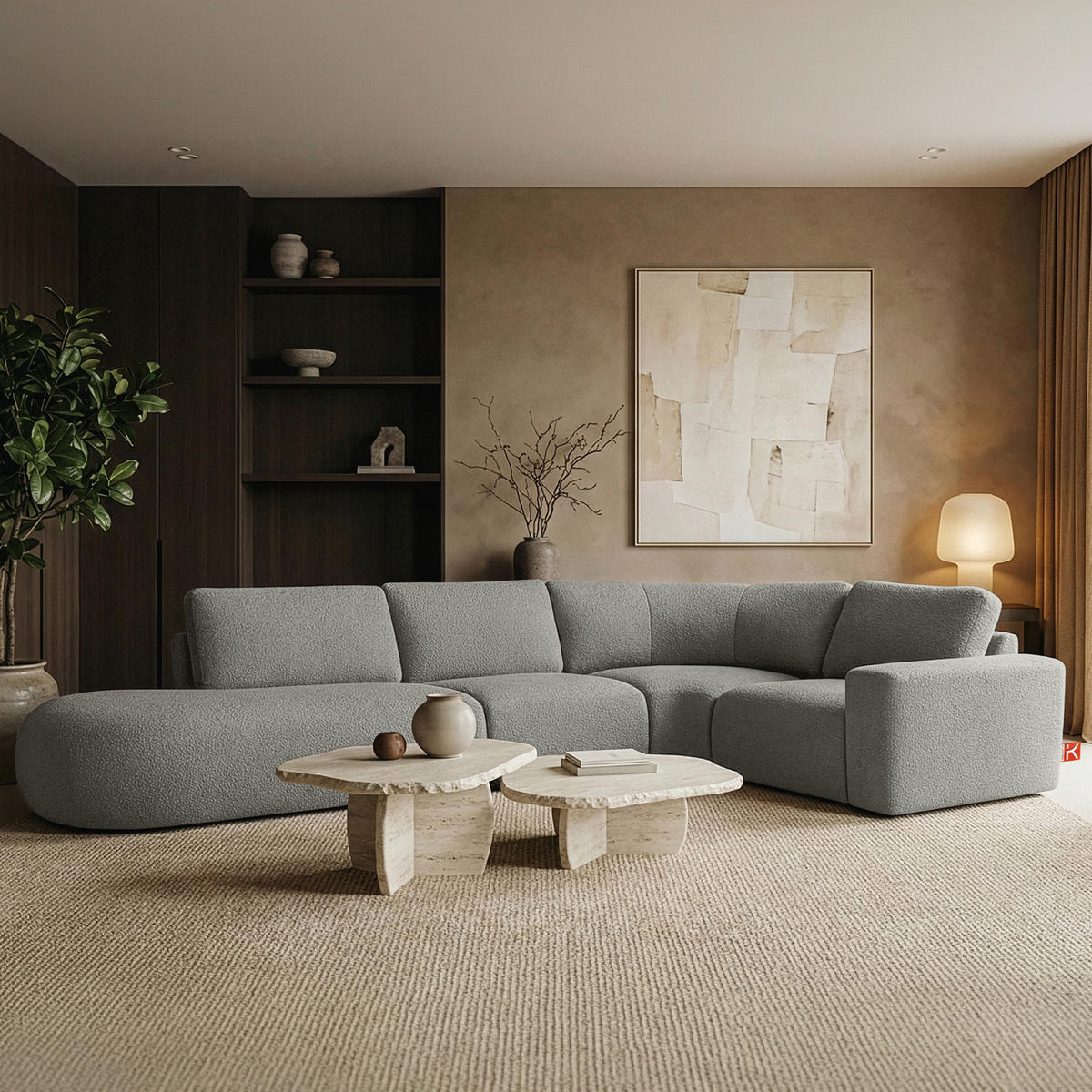 ECKSOFA LINKS ZUCCO, Dunkelaschgrau - Dunkelgrau, Holz/Holzwerkstoff (224/373cm) - KONSIMO®