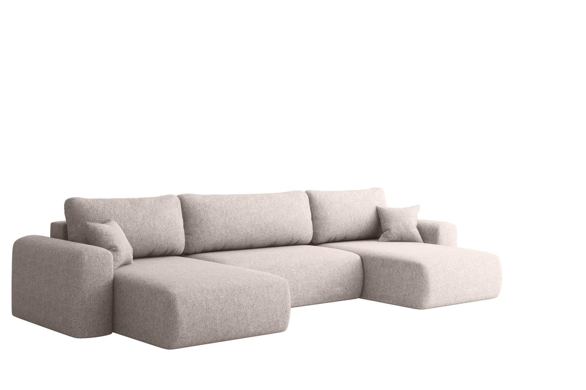 WOHNLANDSCHAFT Flora In Verita - Beige, Holzwerkstoff/Textil (362/83/145cm) - Fun Möbel