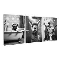 BILDERSET 3er-Set 30x40 cm Tiere schwarz-weiß - Weiß, Kunststoff (30/40cm) - artissimo