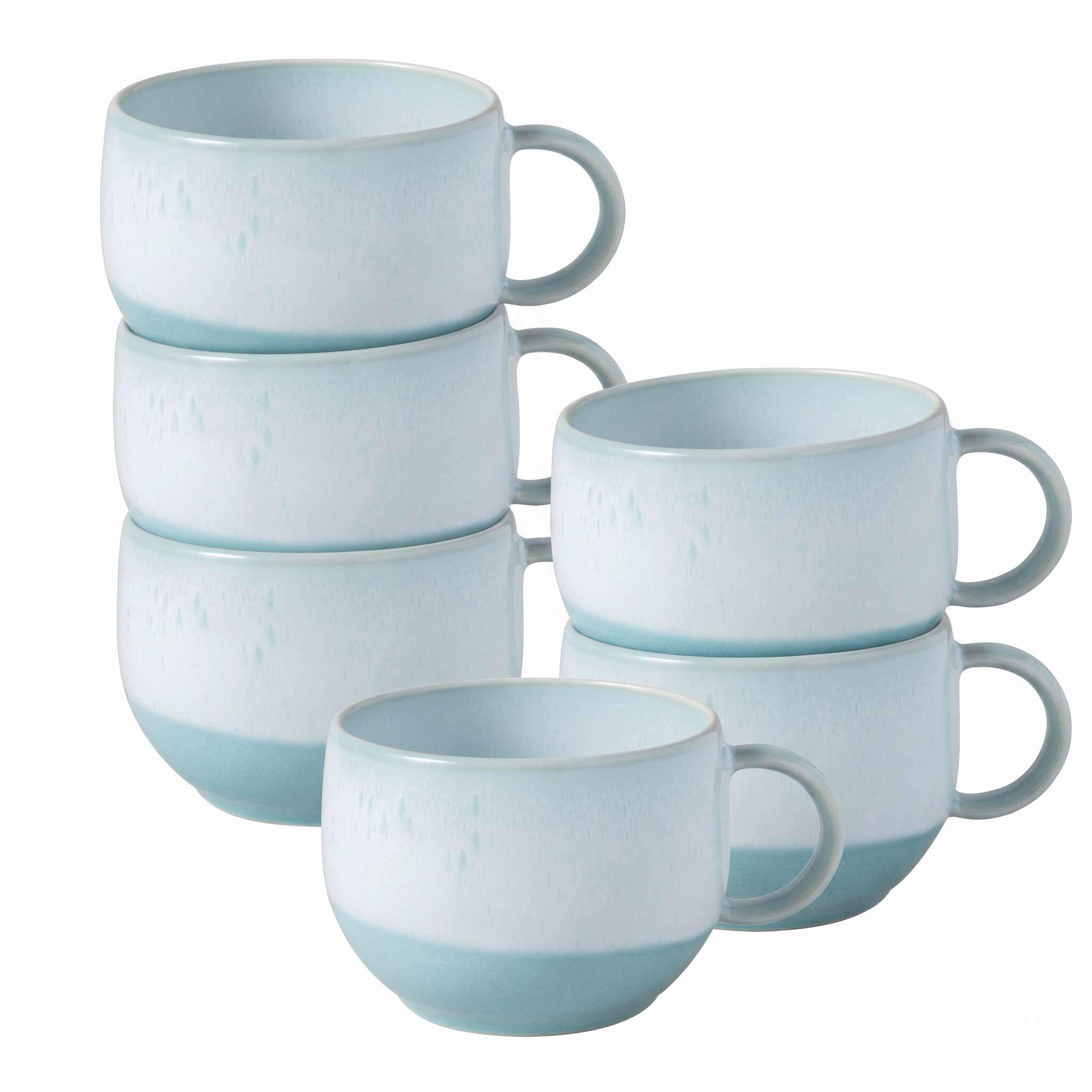 KAFFEETASSEN Perlemor Aqua blau 190 ml 6er Set - Blau, Keramik (0.19L) - like.Villeroy & Boch