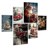 BILDERSET 6er-Set 30x40 cm + 20x30 cm Weihnachten - Anthrazit, Kunststoff (105/85/2cm) - artissimo