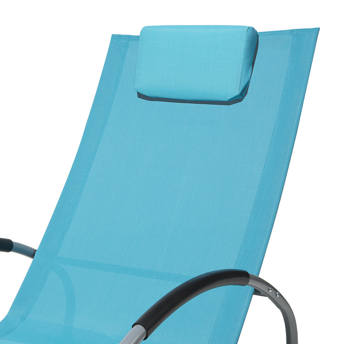 GARTENLIEGE Schaukelfunktion blau Campo - Blau, Metall (62/88/107cm) - Beliani