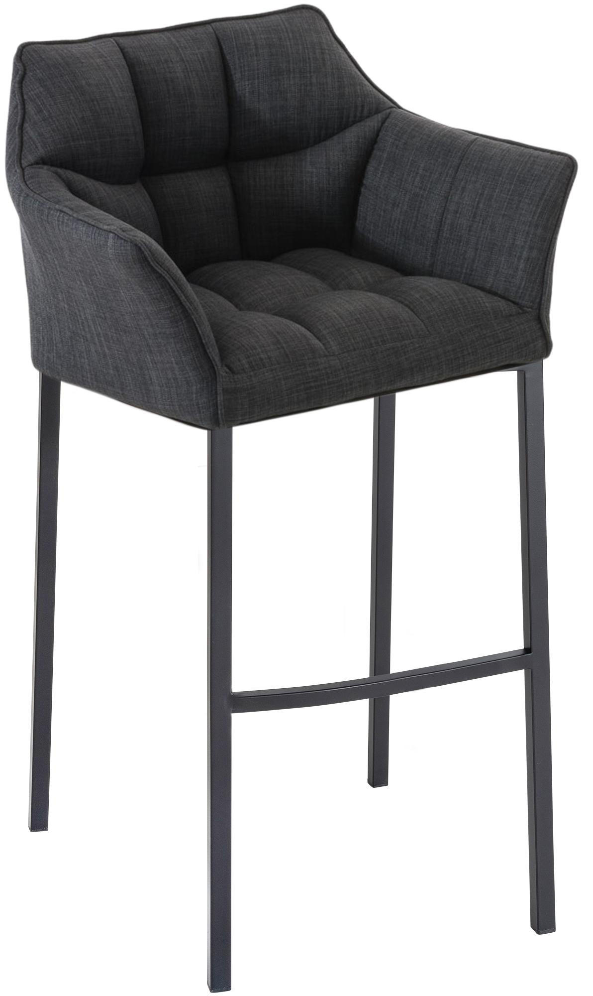 BARHOCKER Stoff Dunkelgrau - Dunkelgrau/Schwarz, Textil/Metall (64/110/48cm) - CLP