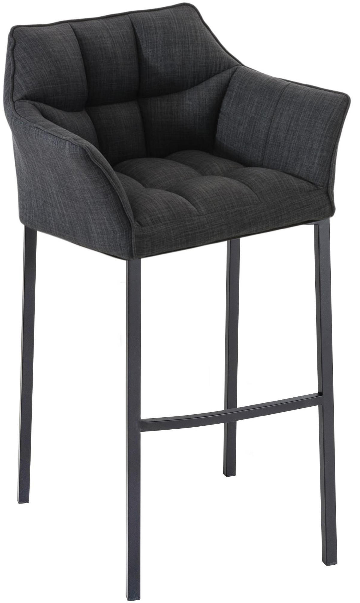 BARHOCKER Stoff Dunkelgrau - Dunkelgrau/Schwarz, Textil/Metall (64/110/48cm) - CLP