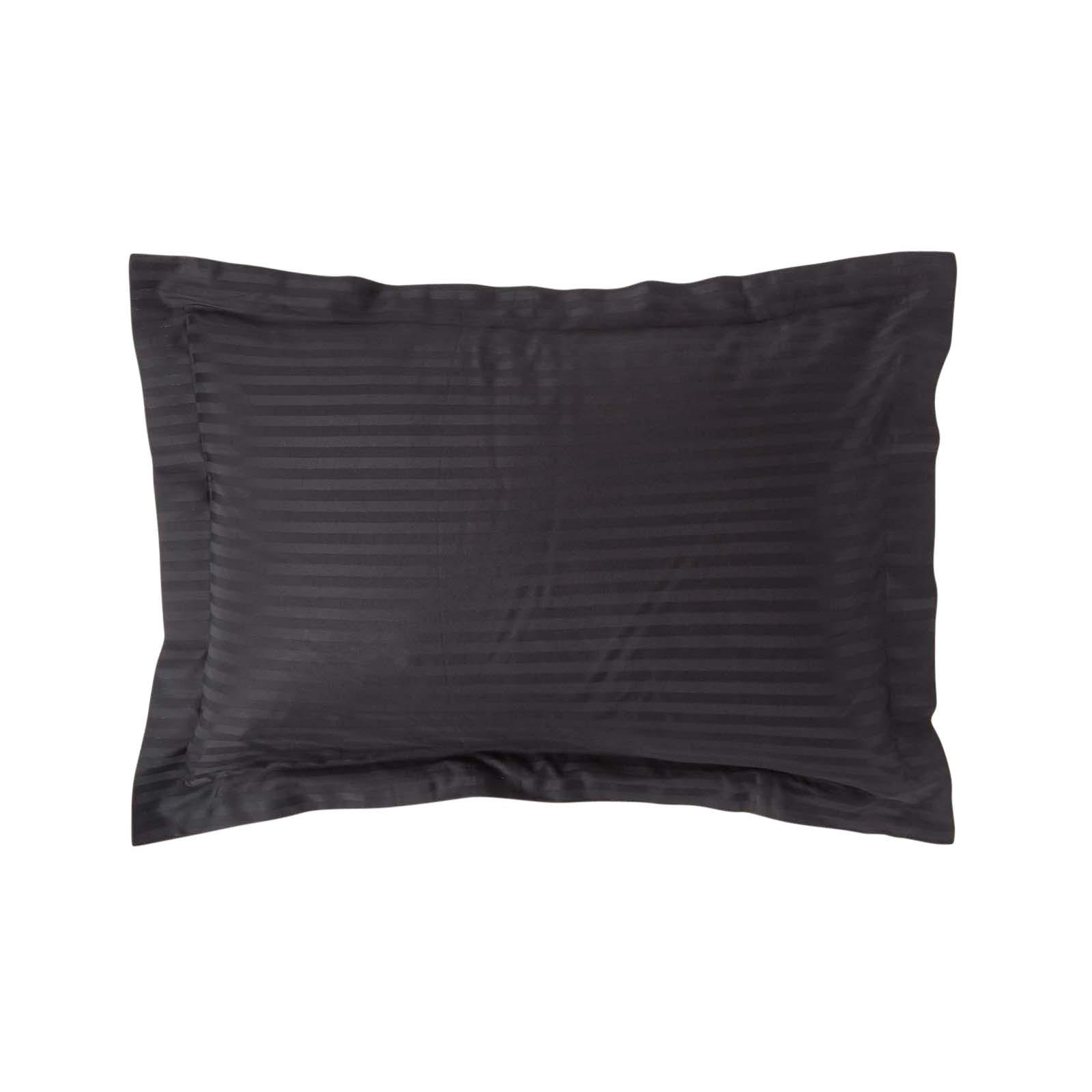 KISSENBEZUG Damast mit Stehsaum, Fadendichte 330 - Schwarz, Textil (48/74cm) - Homescapes