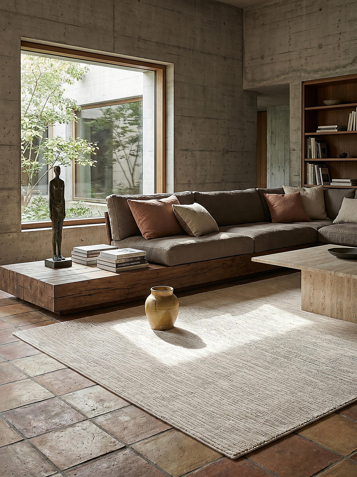 KURZFLORTEPPICH Streifen KASOS Polyester Creme 120 x 170 cm - Beige, Textil (120/170cm) - KADIMA DESIGN