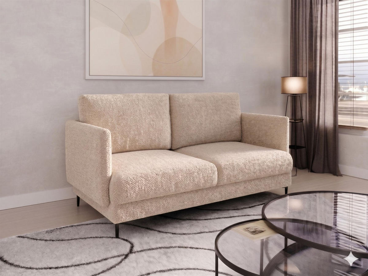 SOFASET Helmer 3-2-1 In Stoff Baloo - Beige, Holzwerkstoff/Textil (226/95/95cm) - Fun Möbel