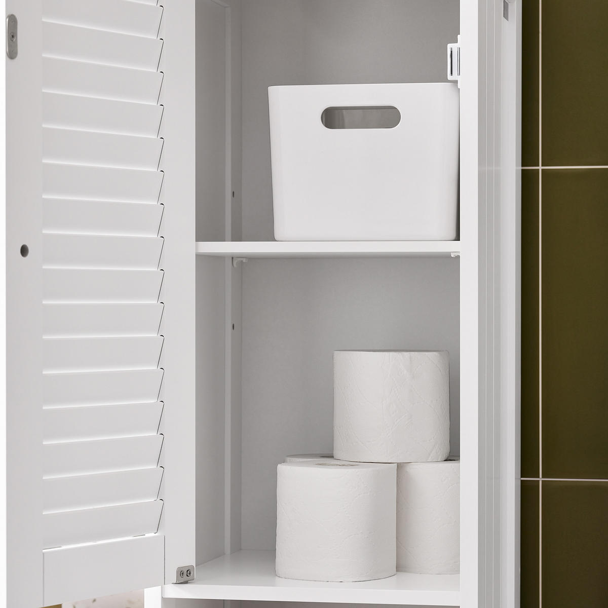 HOCHSCHRANK Weiß - Weiß, Holzwerkstoff (32/170/30cm) - SoBuy