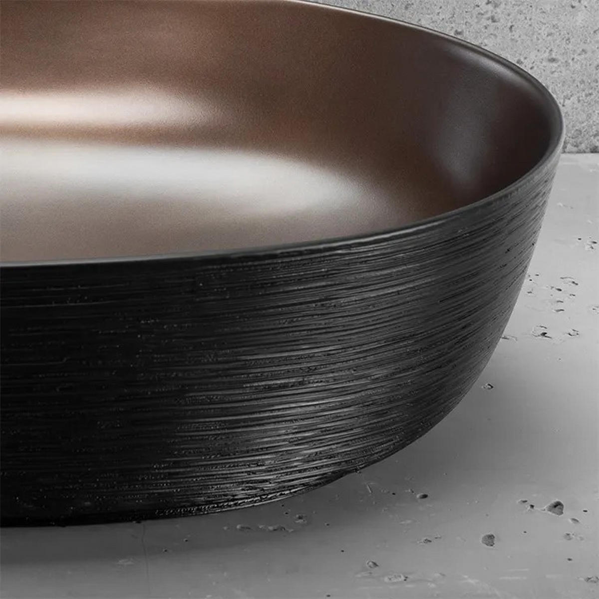 AUFSATZWASCHBECKEN Cleo 61 Copper Bush / Black – Rea - Kupferfarben, Keramik (41/14/60.5cm) - REA