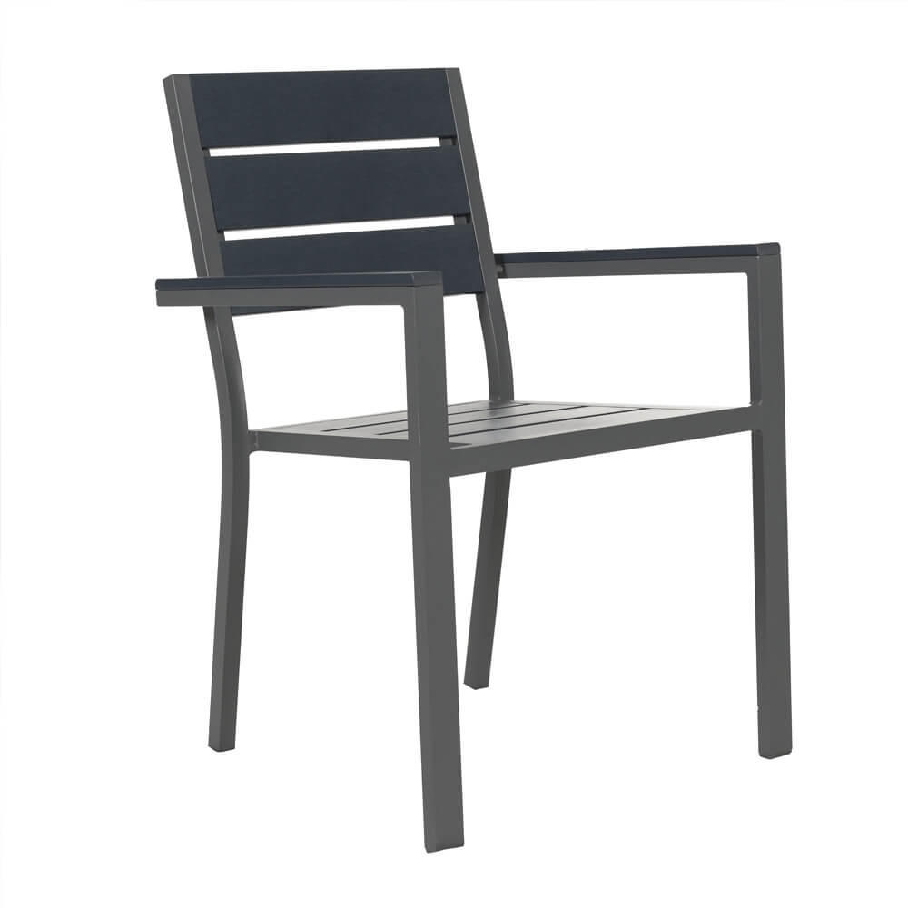 GARTENSTUHL MADERA - 5 Stück - Anthrazit, Metall (56.6/85/57.5cm) - Home Deluxe
