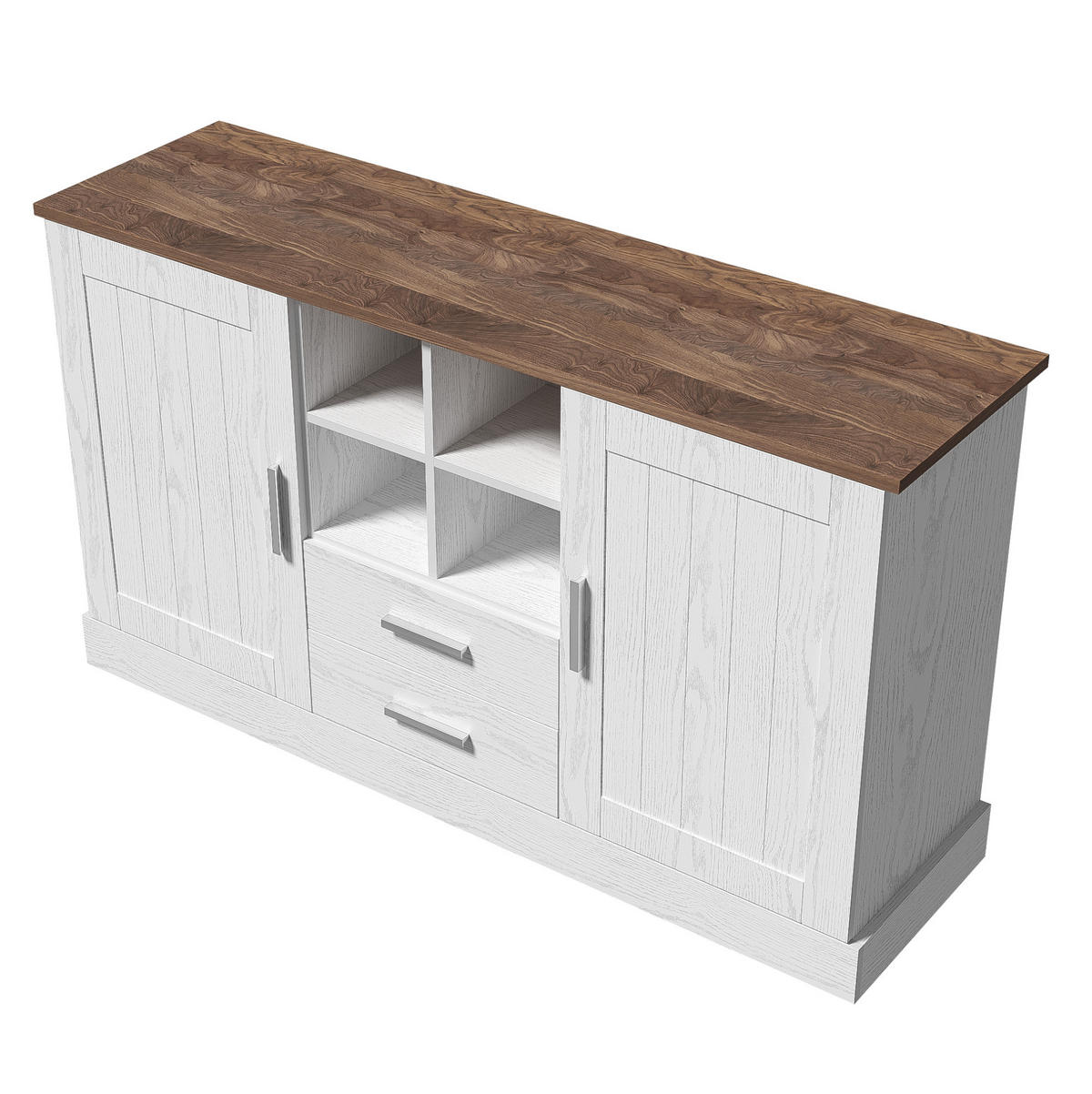 SIDEBOARD 140/40/79,5 cm aus Spanplatte mit Sanftschluss-Scharnieren Weiß/Braun - Braun, Holzwerkstoff (140/79.5/40cm) - Modenvie