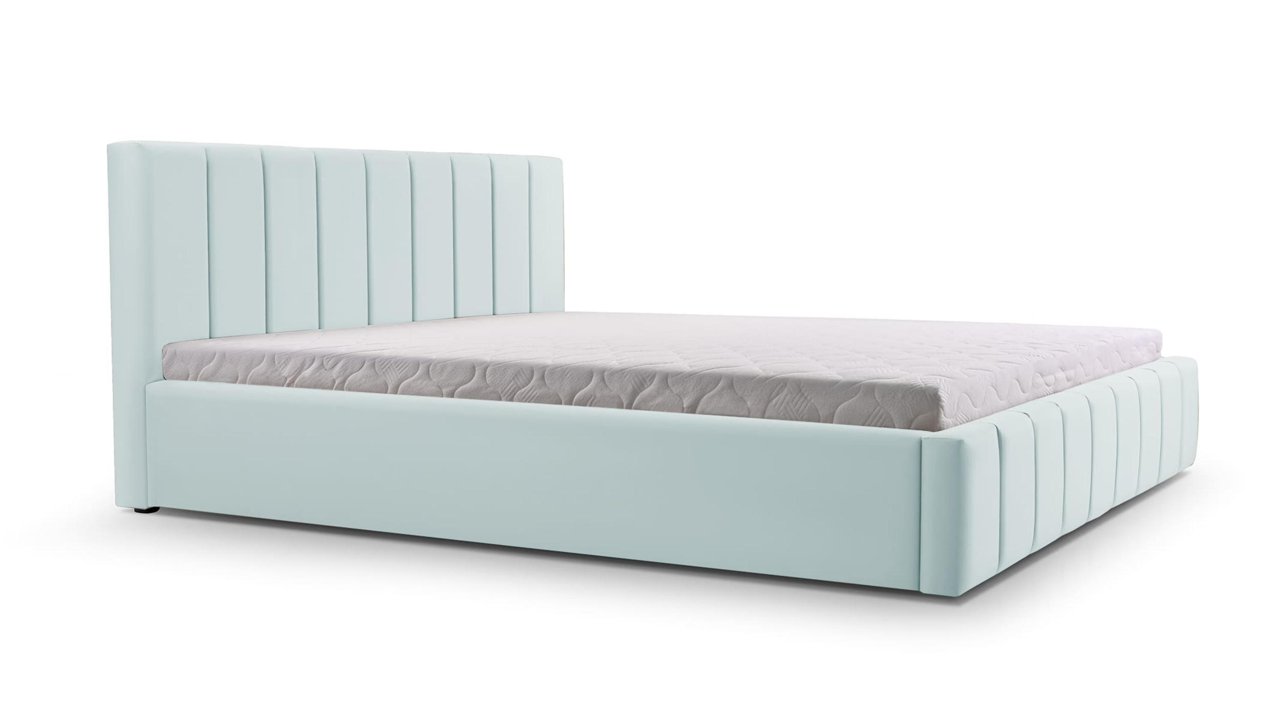 POLSTERBETT Bett 01 - 140x200 - Aqua - Hellblau, Holz/Textil (140/200cm) - Möblo