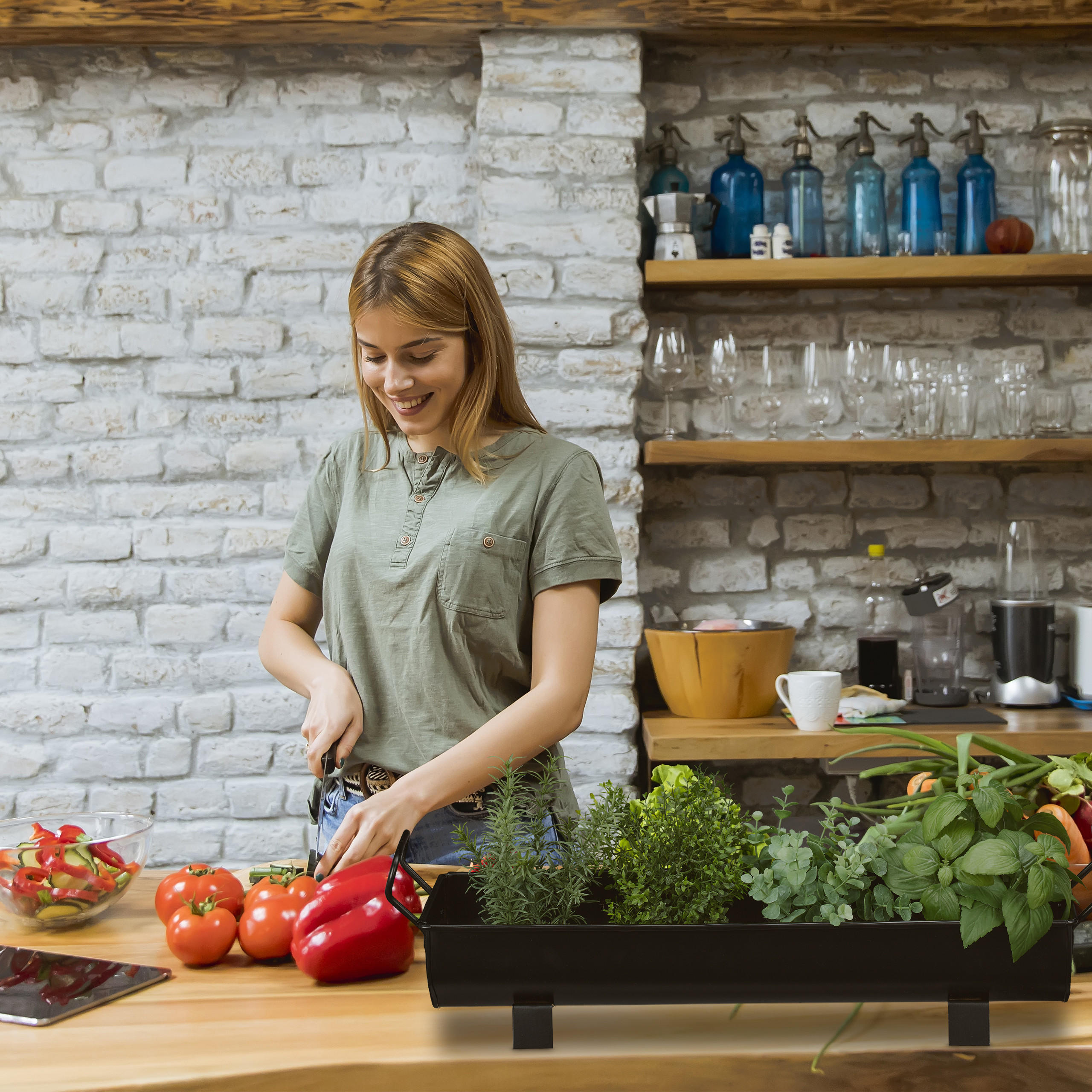 2XBLUMENKASTEN - Schwarz, Metall (61/16.5/14cm) - Relaxdays