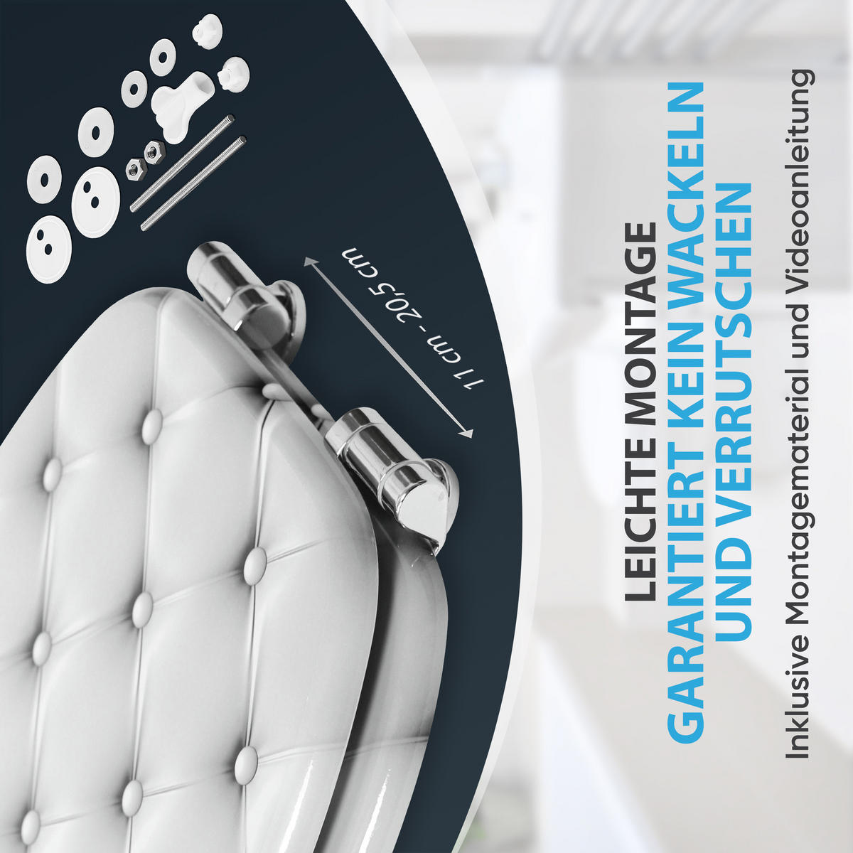 WC-SITZ mit Absenkautomatik Comfort - Grau, Holzwerkstoff (38/6/47cm) - Sanilo