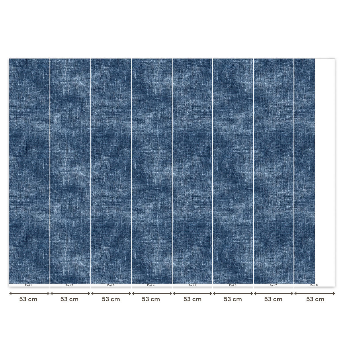 TAPETE - Leinen - Textur - Muster - Denim - Rustikal - 400x300 cm - Blau, Papier (400/300cm) - OnlyWow