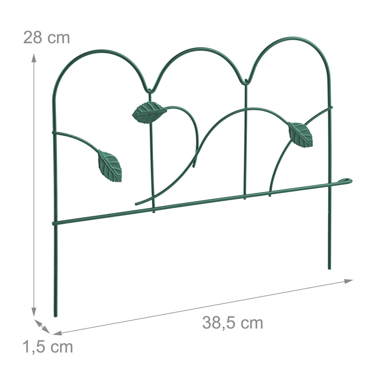 4XBEETEINFASSUNG - Dunkelgrün, Metall (38.5/28/1.5cm) - Relaxdays