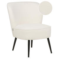 FOTEL Buklé fehér/fekete Voss - fekete/krém, textil (60/76/52cm) - Beliani