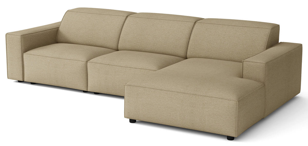 ROHOVÁ pohovka Sellmo, 287 cm - čierna/cappuccino, textil/plast (166/292cm) - Selsey