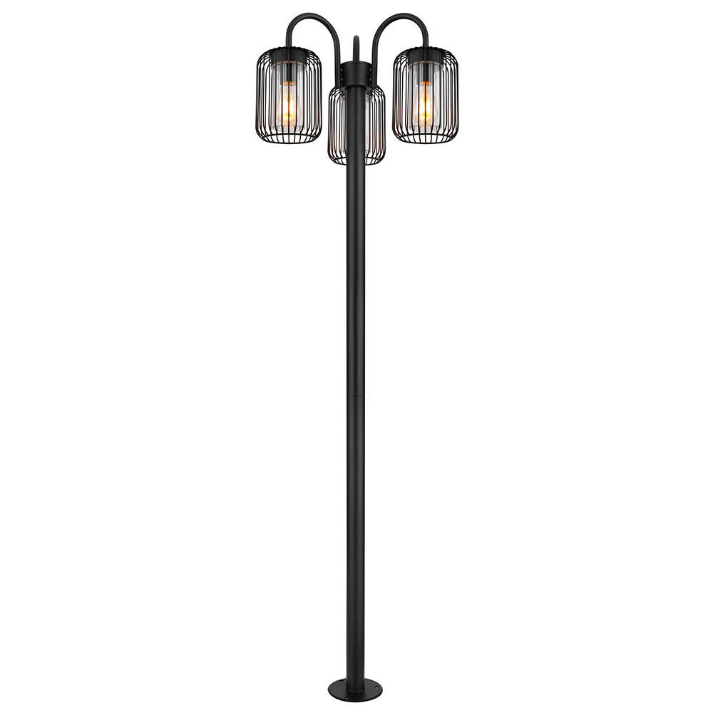 STEHLEUCHTE ADELHEID Edelstahl Schwarz - Schwarz, Metall (48.5/48.5/180cm) - Globo Lighting