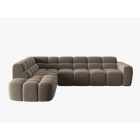ECKSOFA links Lisa aus Samt hellbraun 5 Sitzplätze - Hellbraun, Textil (234/293cm) - Micadoni