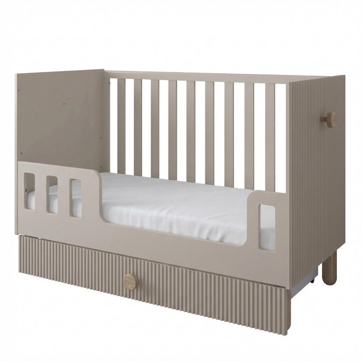 GITTERBETT Bebella - Mintgrün, Naturmaterialien (60/120cm) - kiki design