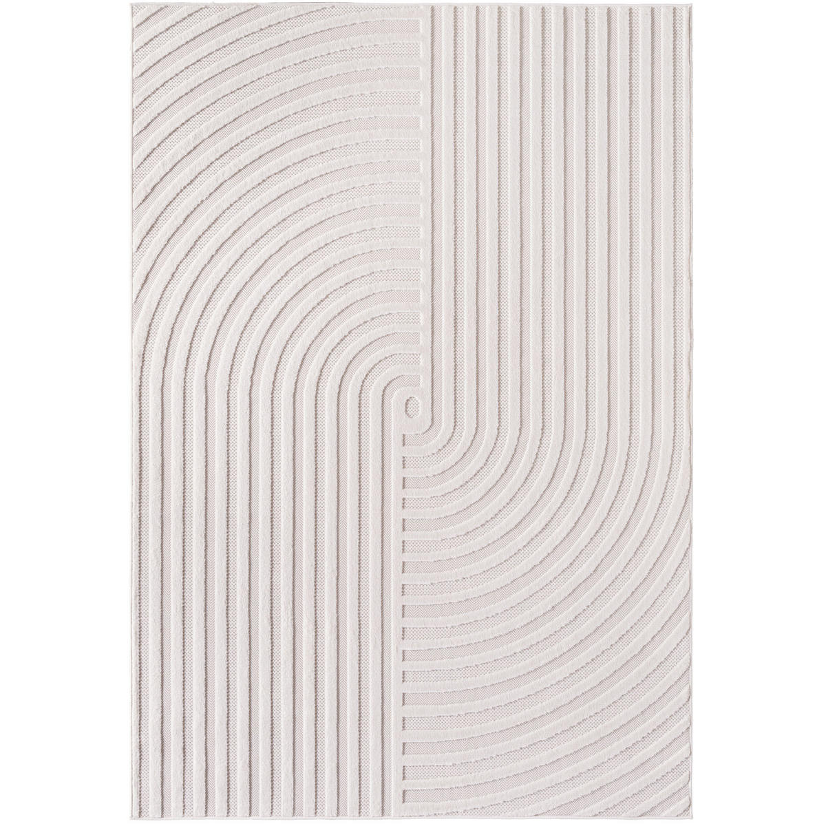 TEPPICH In-/Outdoor Kurzflor Raumtiefe Muster Polypropylen Küche Creme Läufer 80x250 - Creme, Textil (80/250cm) - KADIMA DESIGN