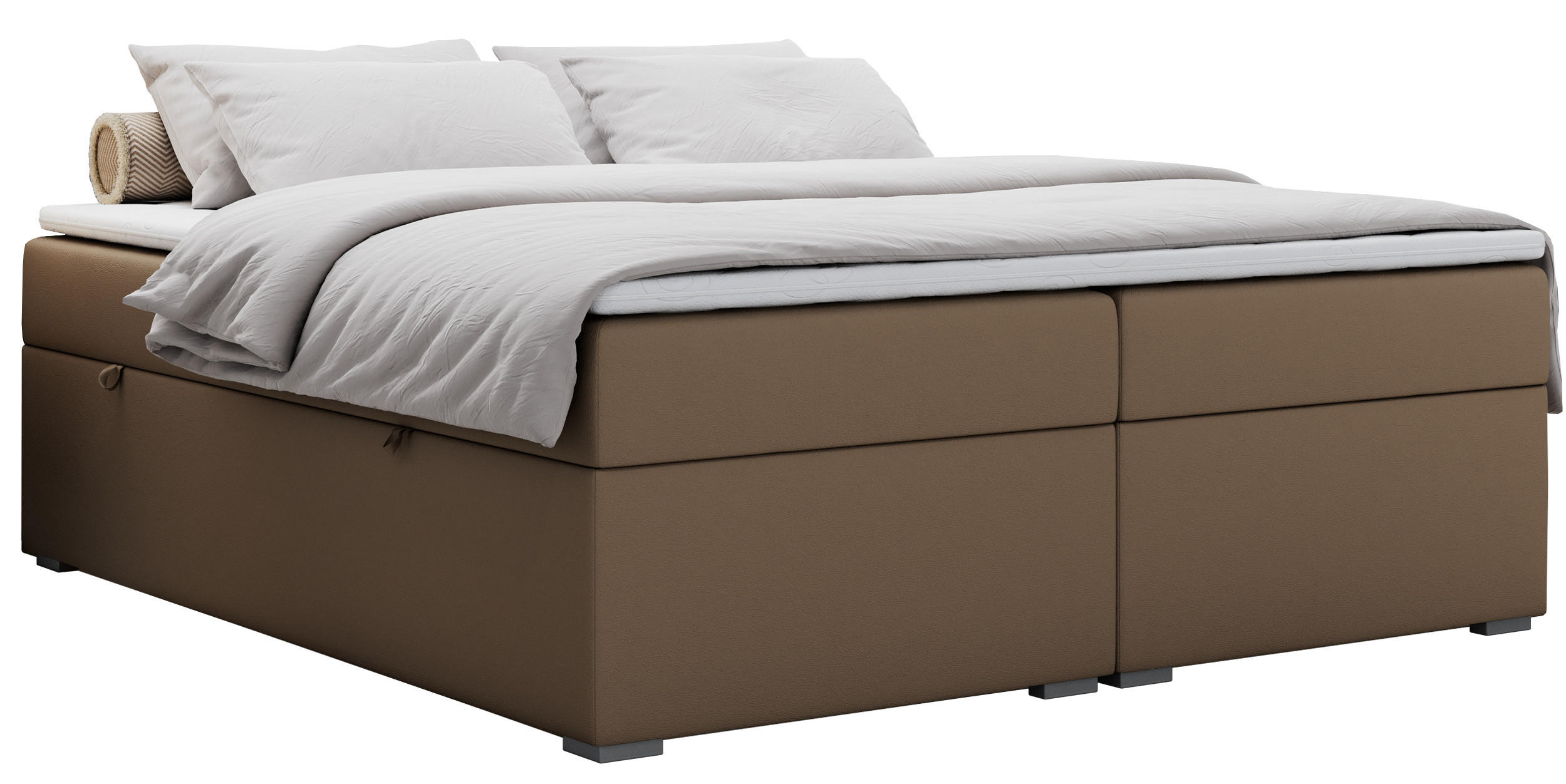 BOXBETT BESS 140/200 Braun Kunstleder - H3 - Braun, Holz/Textil (140/200cm) - MKS