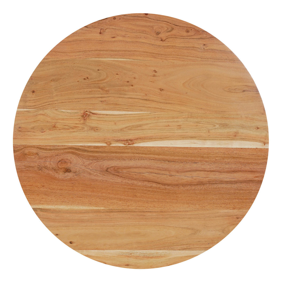 ESSTISCH mit Massivholzplatte - Akazie massiv / Eisen - Schwarz/Braun, Holz/Metall (80/80/76cm) - home24