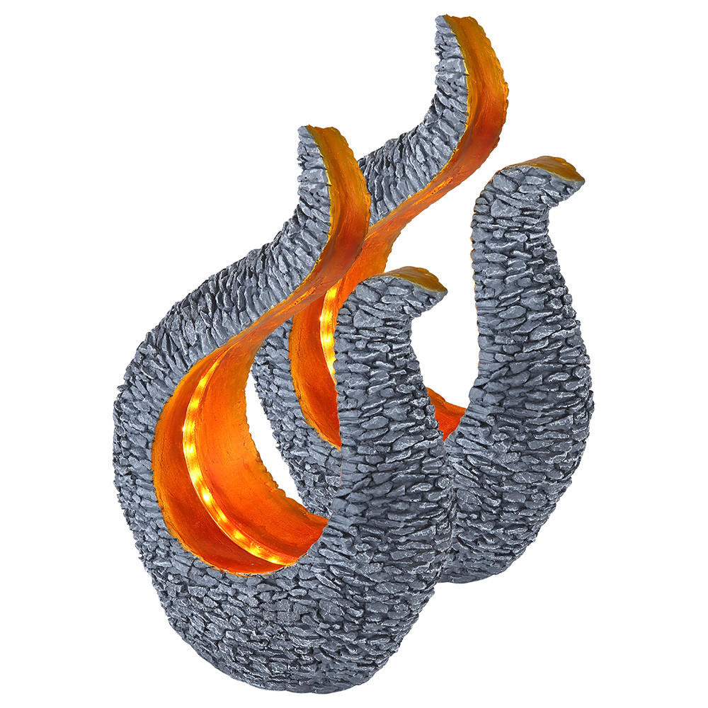 LED AUSSENLEUCHTE Skulptur Grau Gold 2er Set - Grau, Kunststoff (23.5/11/34.5cm) - Globo Lighting