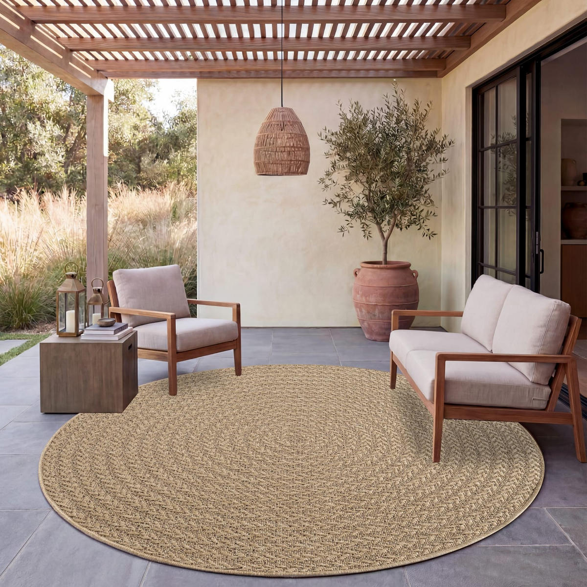 OUTDOORTEPPICH 200/200 cm Waregem 627 - Beige, Kunststoff (200/200cm) - Paco Home