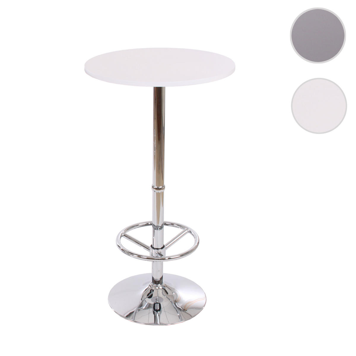STEHTISCH FUßABLAGE rund Weiß - Weiß, Metall (60/60/109cm) - MCW