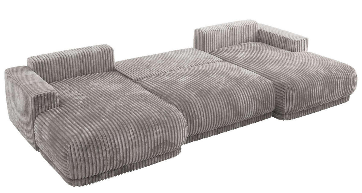 SEDACIA SÚPRAVA RINA U Svetlosivá Menčester - čierna/svetlosivá, textil/plast (360/85/170cm) - MKS